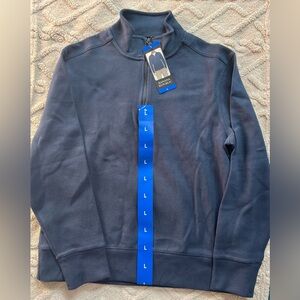 Men’s L Banana Republic Sweater - Quarter Zip W/ Collar Navy Blue Long Sleeve